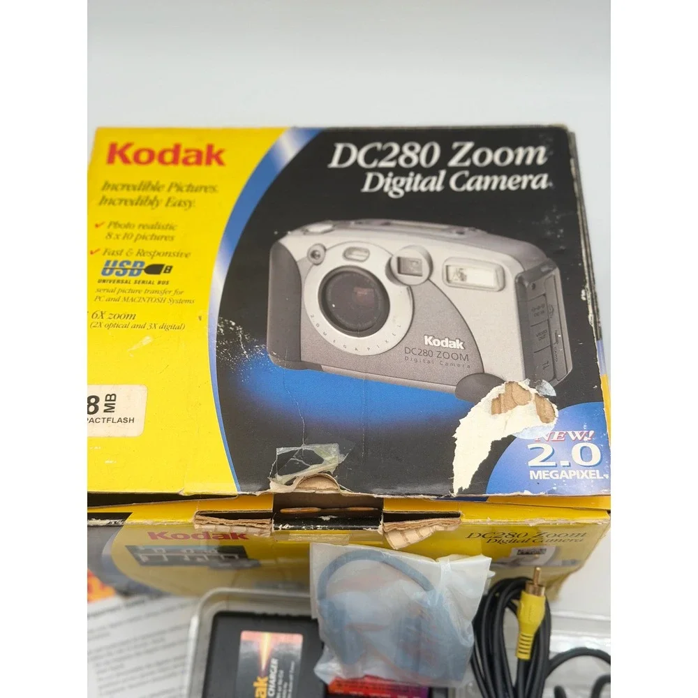 Kodak DC280 Zoom Digital Camera 2.0MP Vintage Y2K Digicam Bundle Box PARTS ONLY